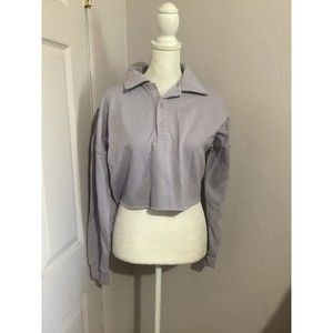 Sunday Best Crop Purple Collar Pullover Sweater
